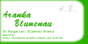 aranka blumenau business card